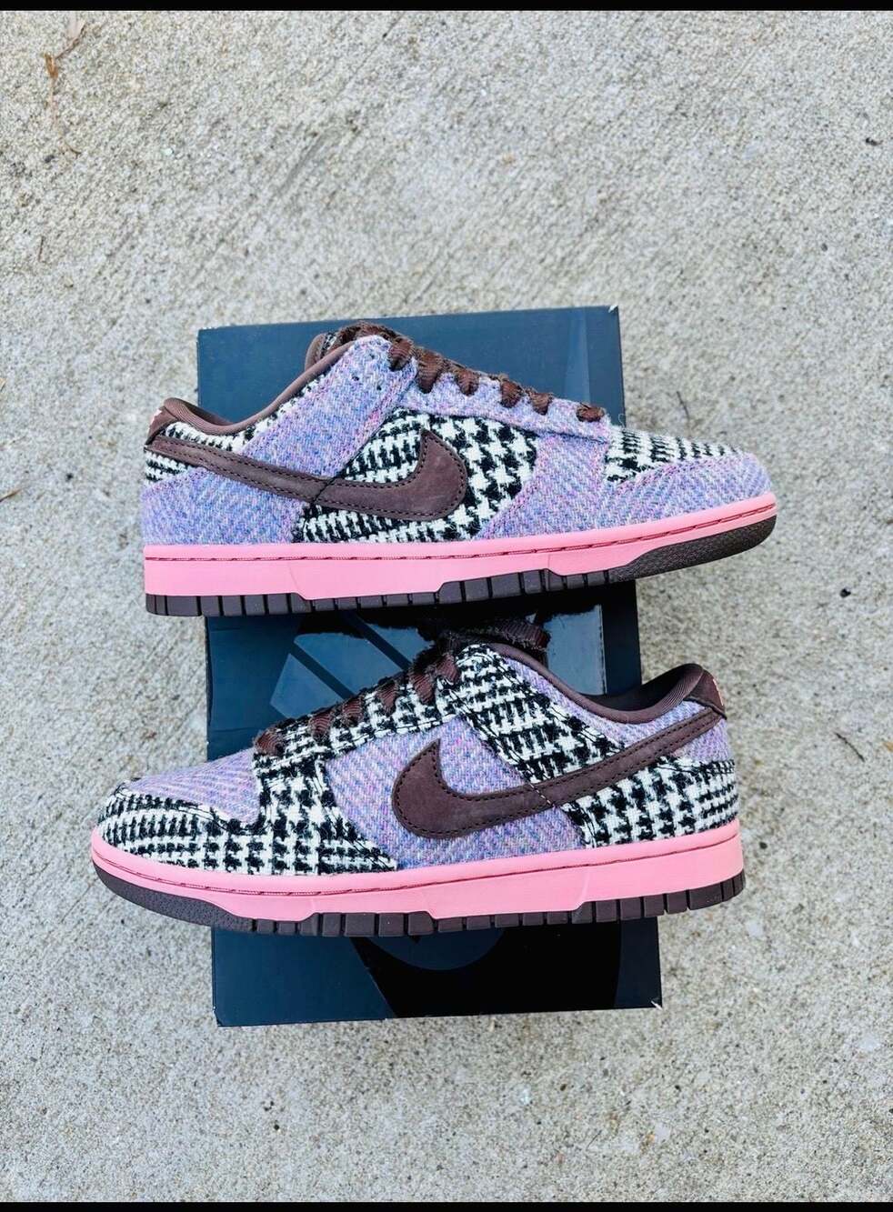 Nike Dunk Low x Harris Tweed 'Purple Pink' HQ5036-902. NWT. 8 women’s
